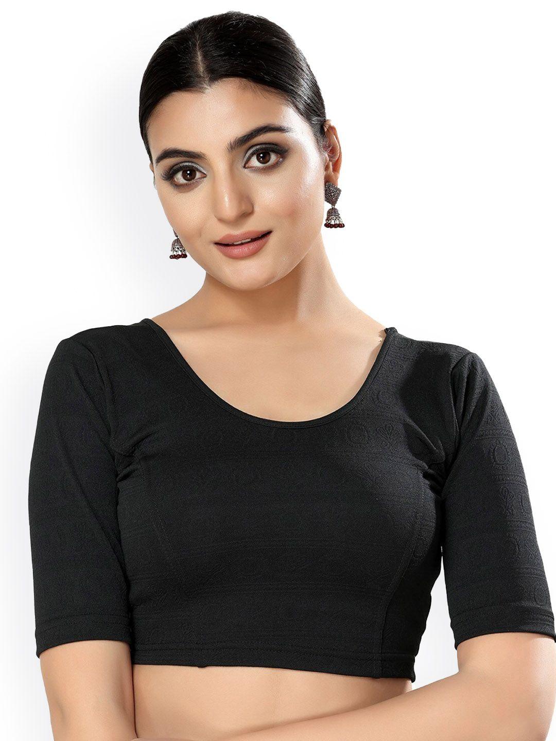 salwar studio round neck stretchable saree blouse