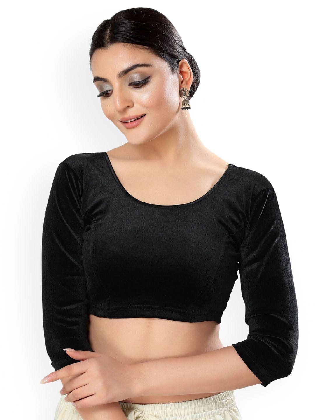 salwar studio stretchable velvet saree blouse