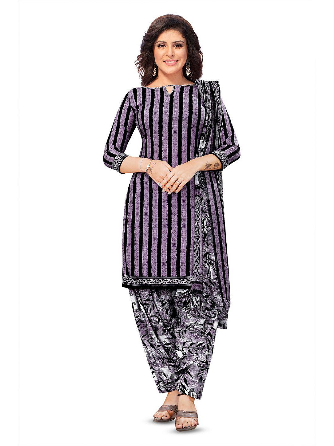 salwar studio striped printed unstitched dress material