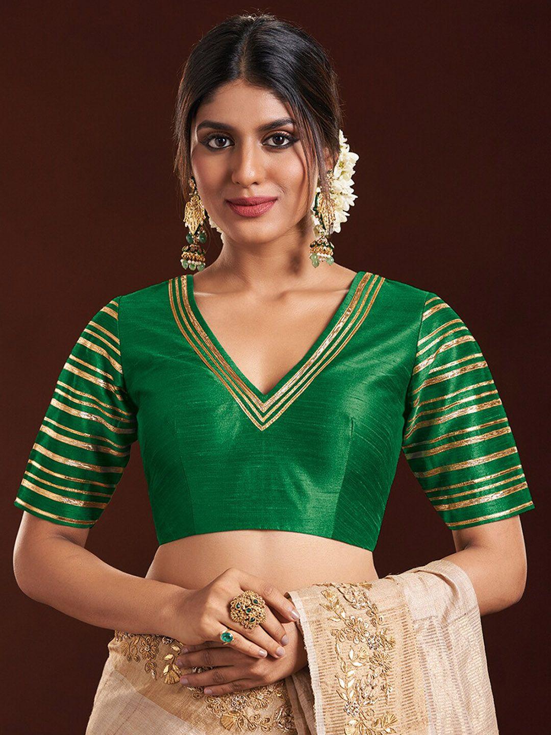 salwar studio striped raw silk saree blouse