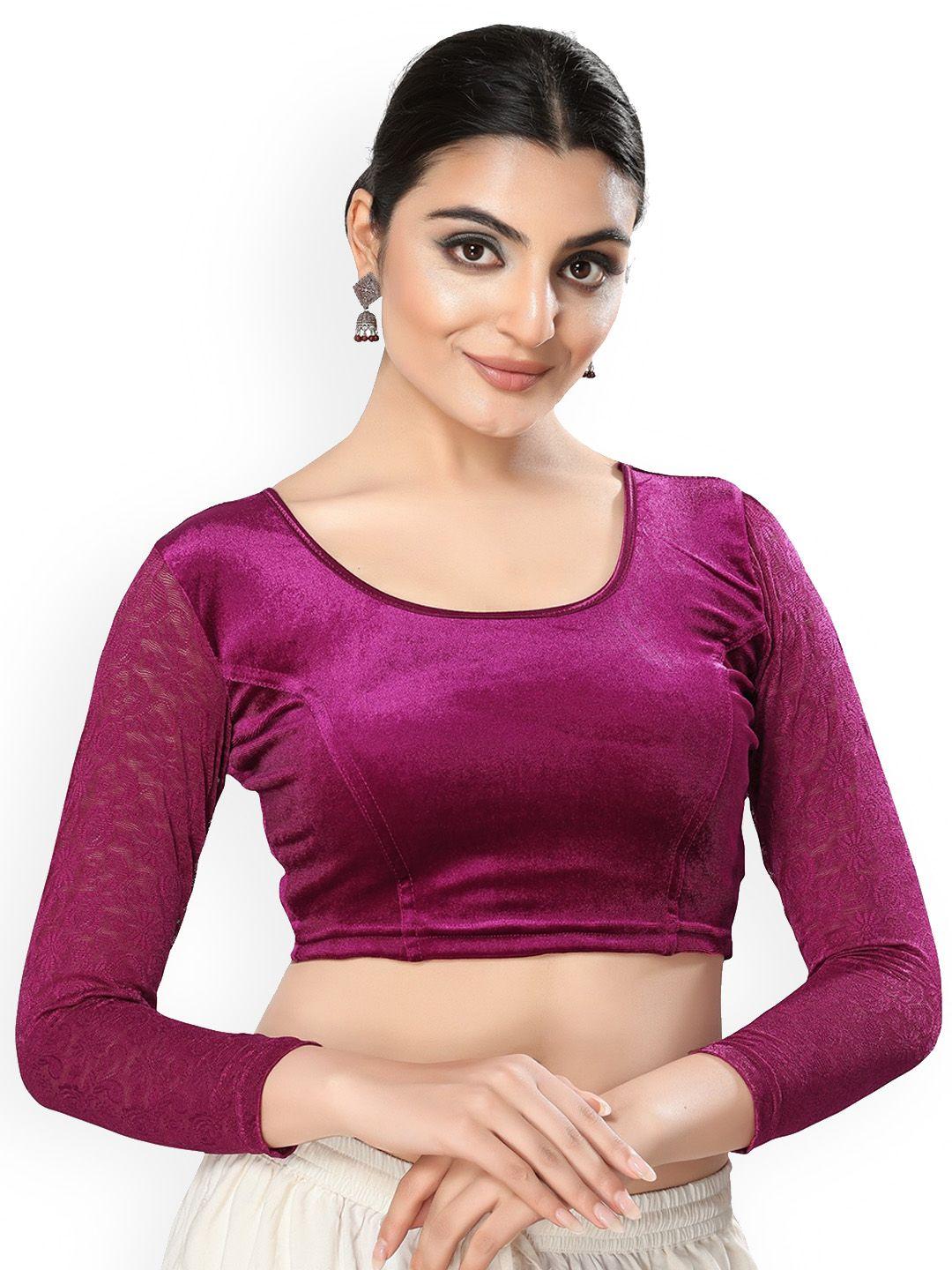 salwar studio velvet stretchable saree blouse