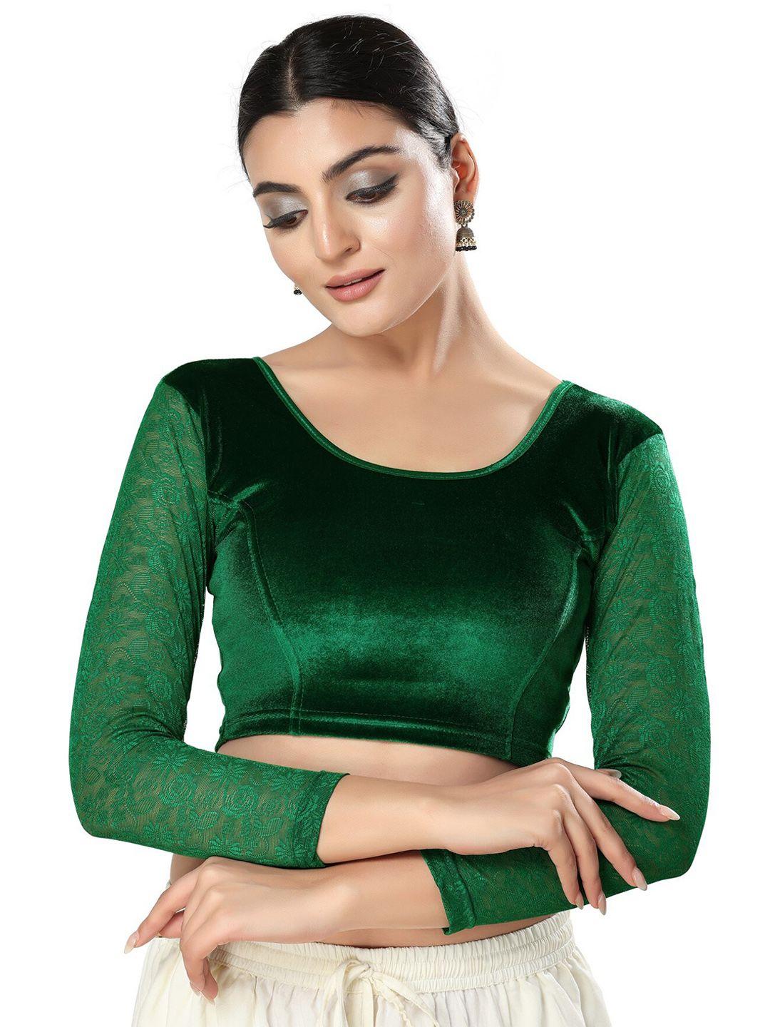 salwar studio velvet stretchable saree blouse