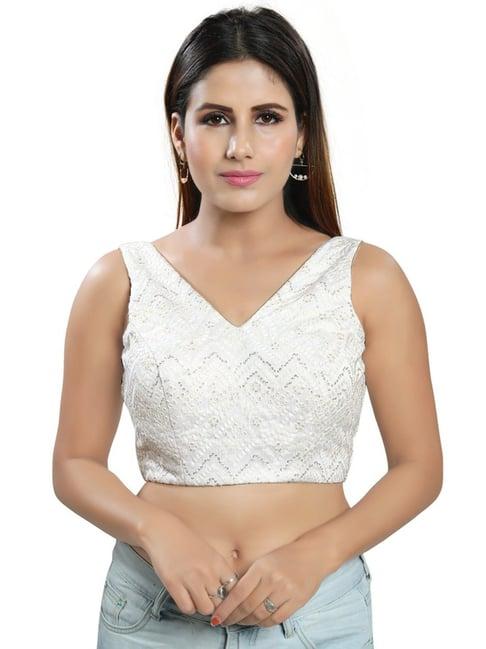 salwar studio white embroidered blouse