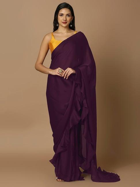 salwar studio wine ready to wear saree without blouse