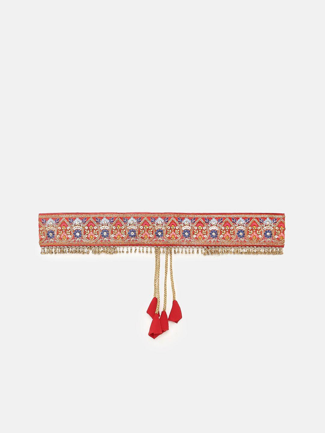salwar studio women maroon embellished belt