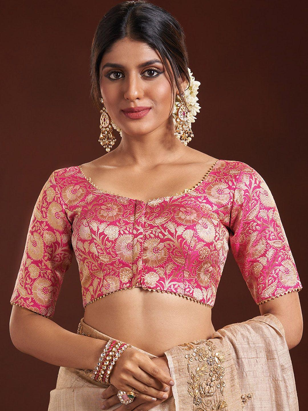 salwar studio woven design brocade saree blouse