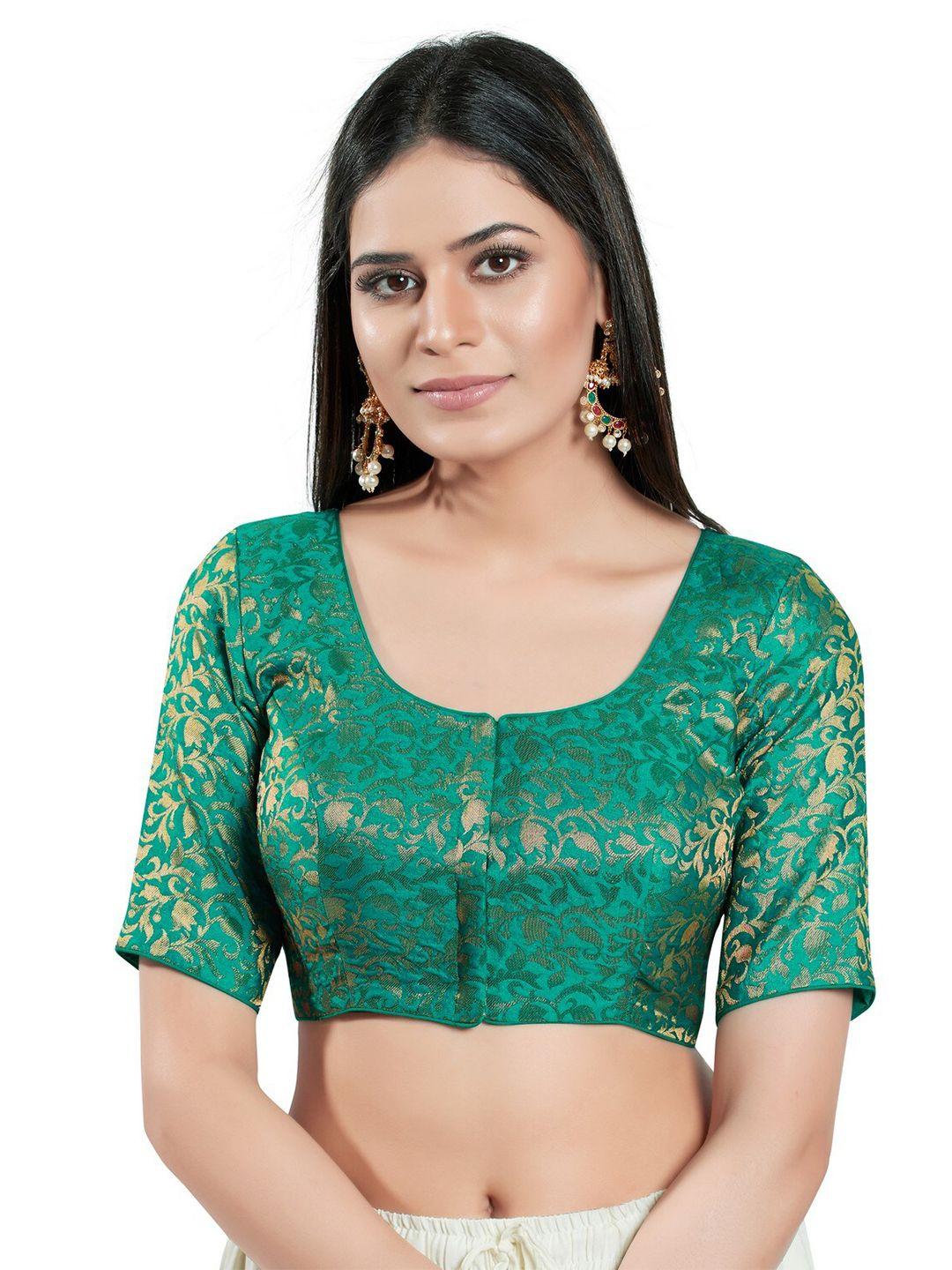 salwar studio woven design brocade saree blouse
