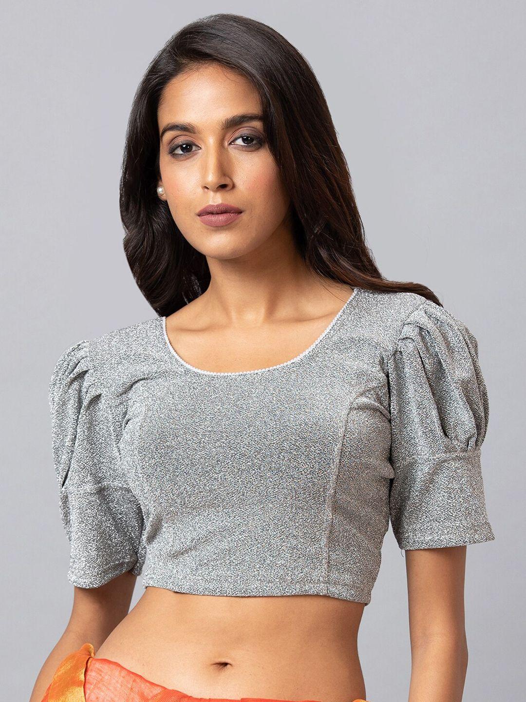 salwar studio woven-design cotton lycra saree blouse