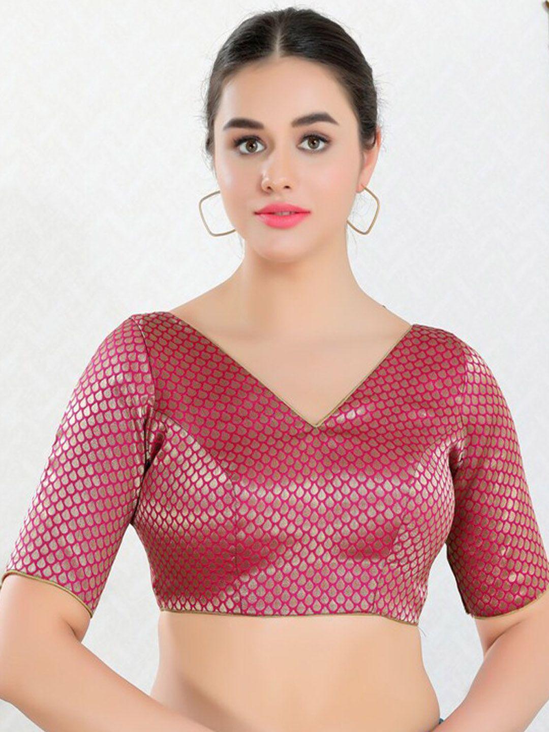 salwar studio woven design jacquard saree blouse