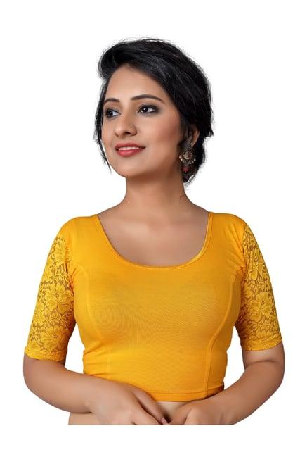 salwar studio yellow textured blouse