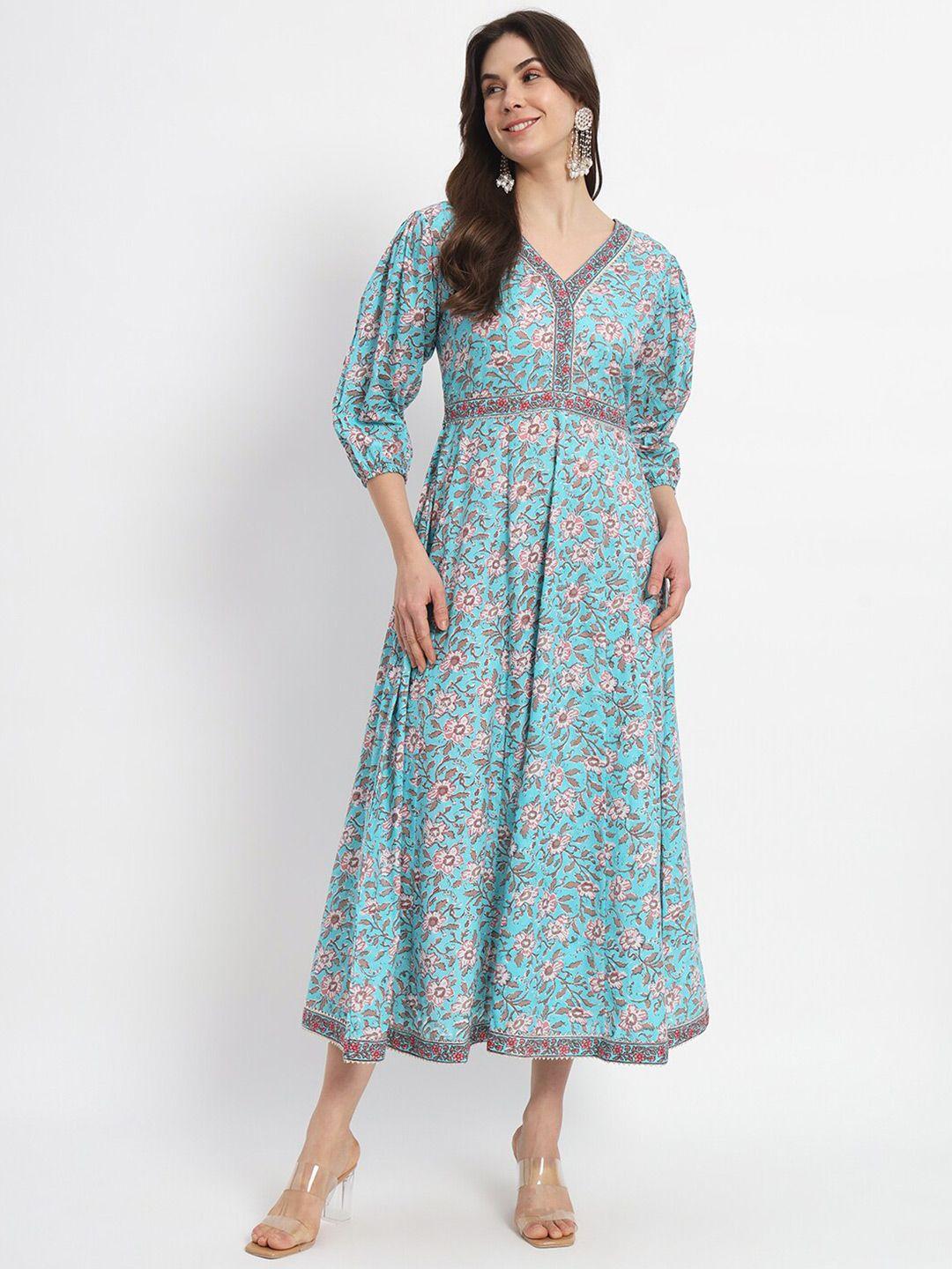 salwat floral print fit & flare midi dress