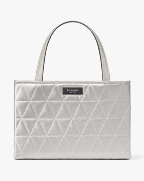 sam icon quilted satin small tote bag