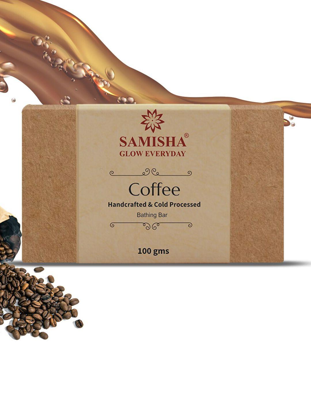 samisha glow everyday organic coffee & basil soap 100 gm