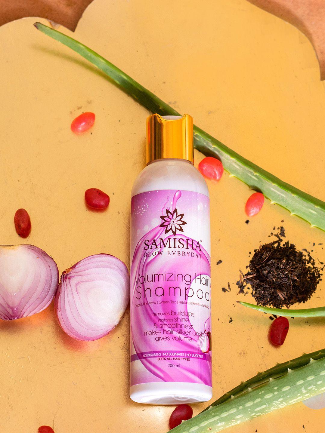 samisha organic onion shampoo - hairfall control, dandruff free - 200 ml