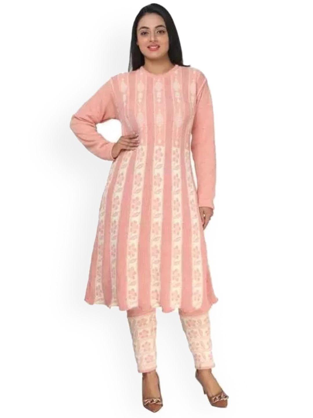 sammyco women pink regular kurta with trousers