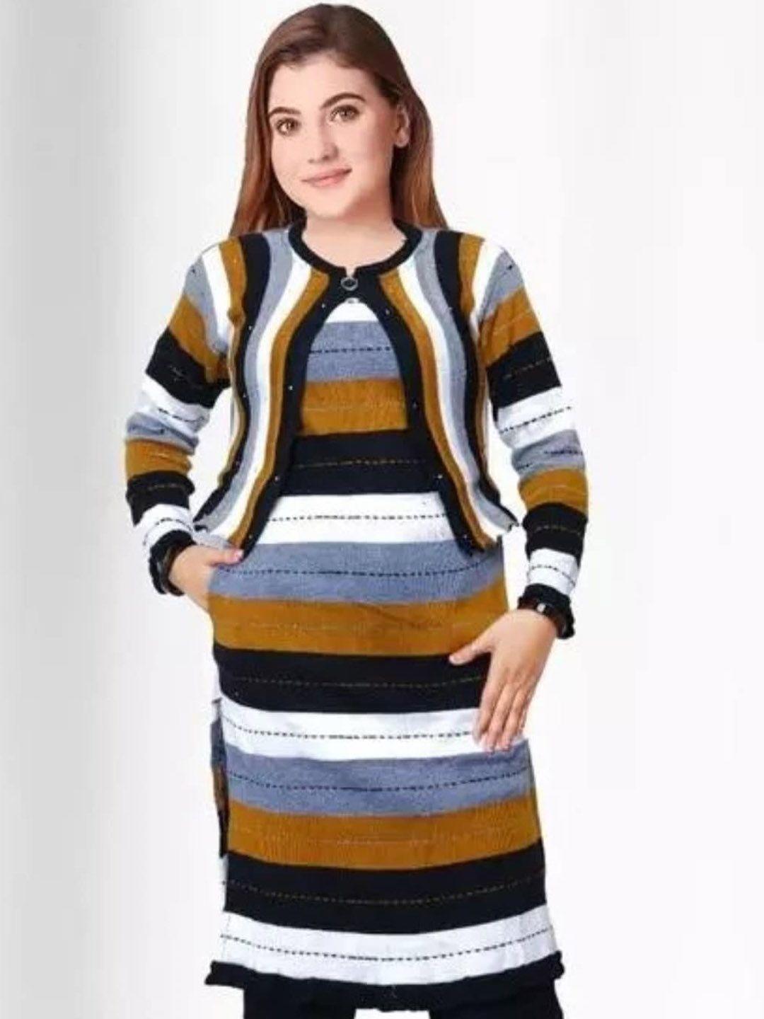 sammyco striped sequinned woollen kurta