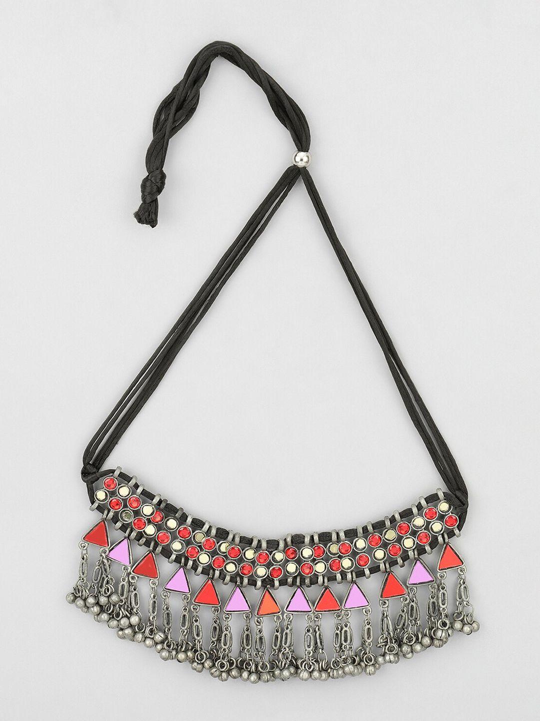 samridhi dc silver-plated afghan necklace