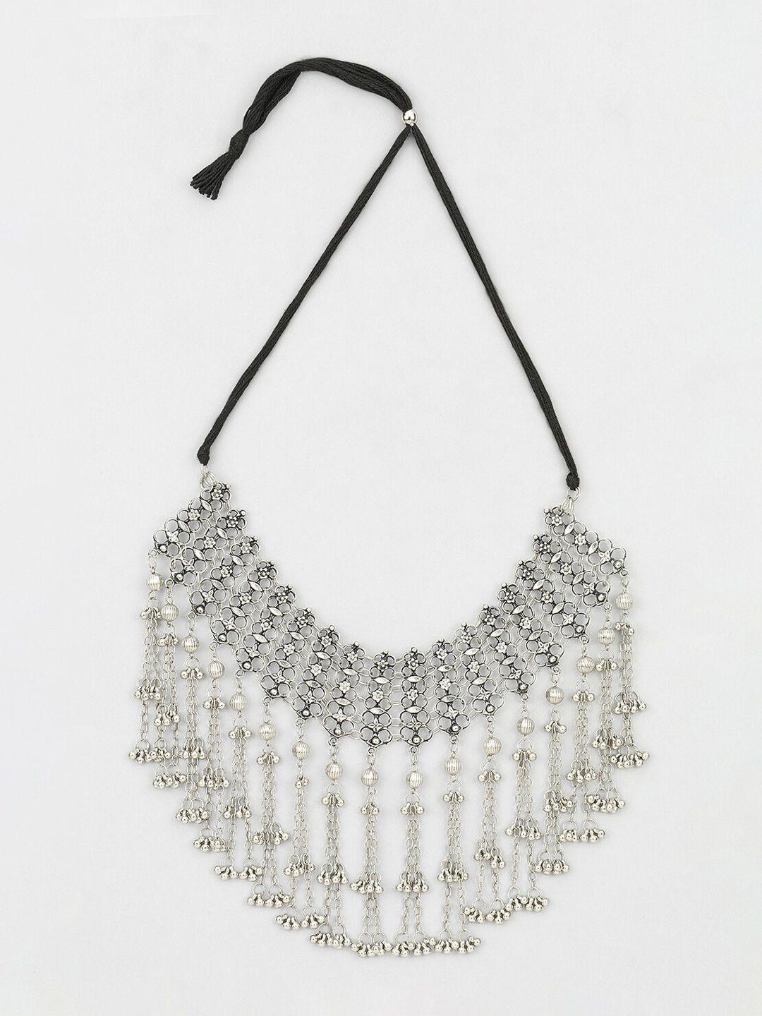 samridhi dc silver-toned silver-plated necklace
