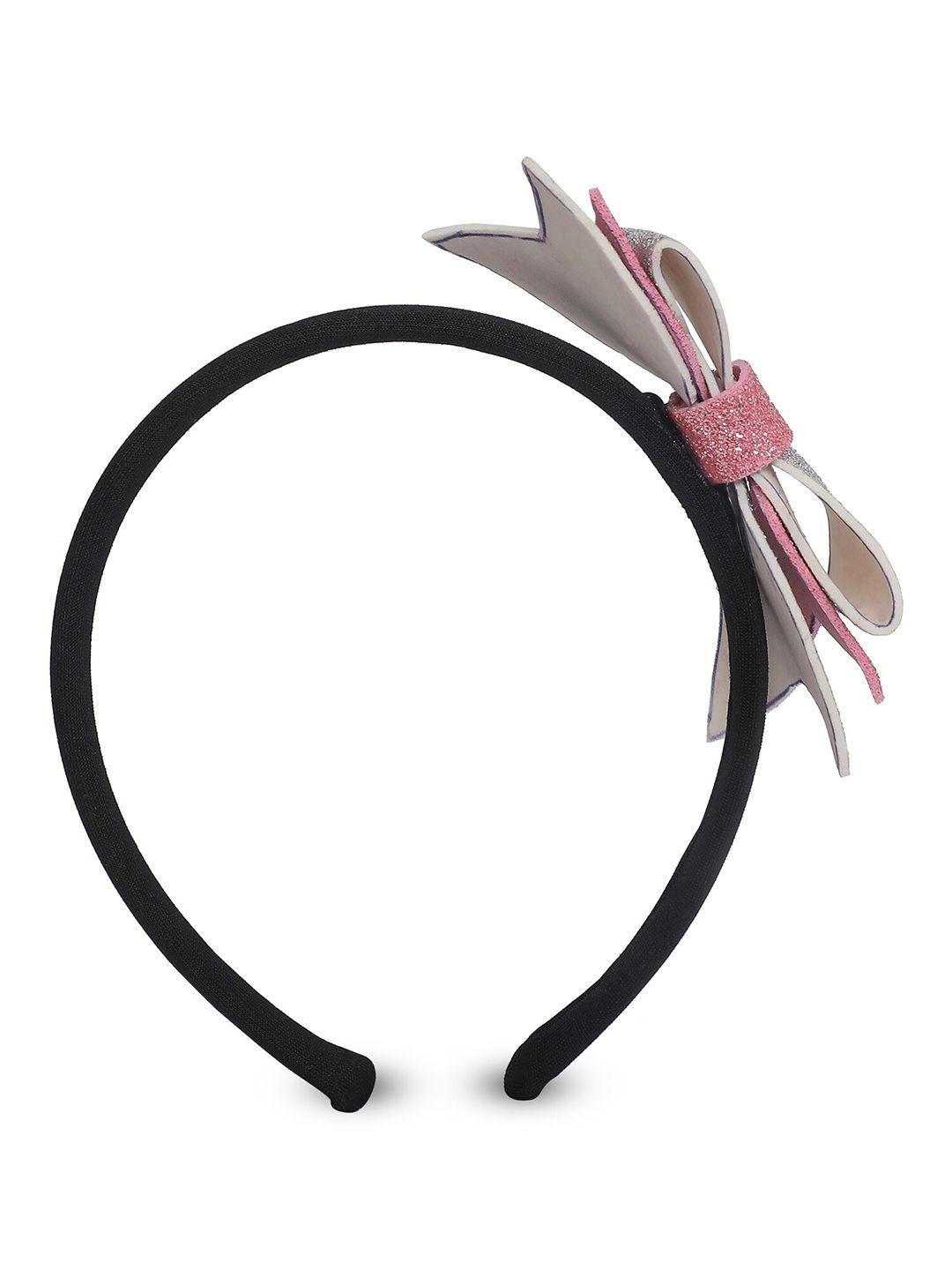 samsara couture girls silver-toned & pink embellished hairband