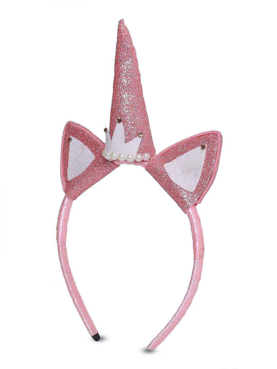 samsara couture girls silver-toned & pink hairband