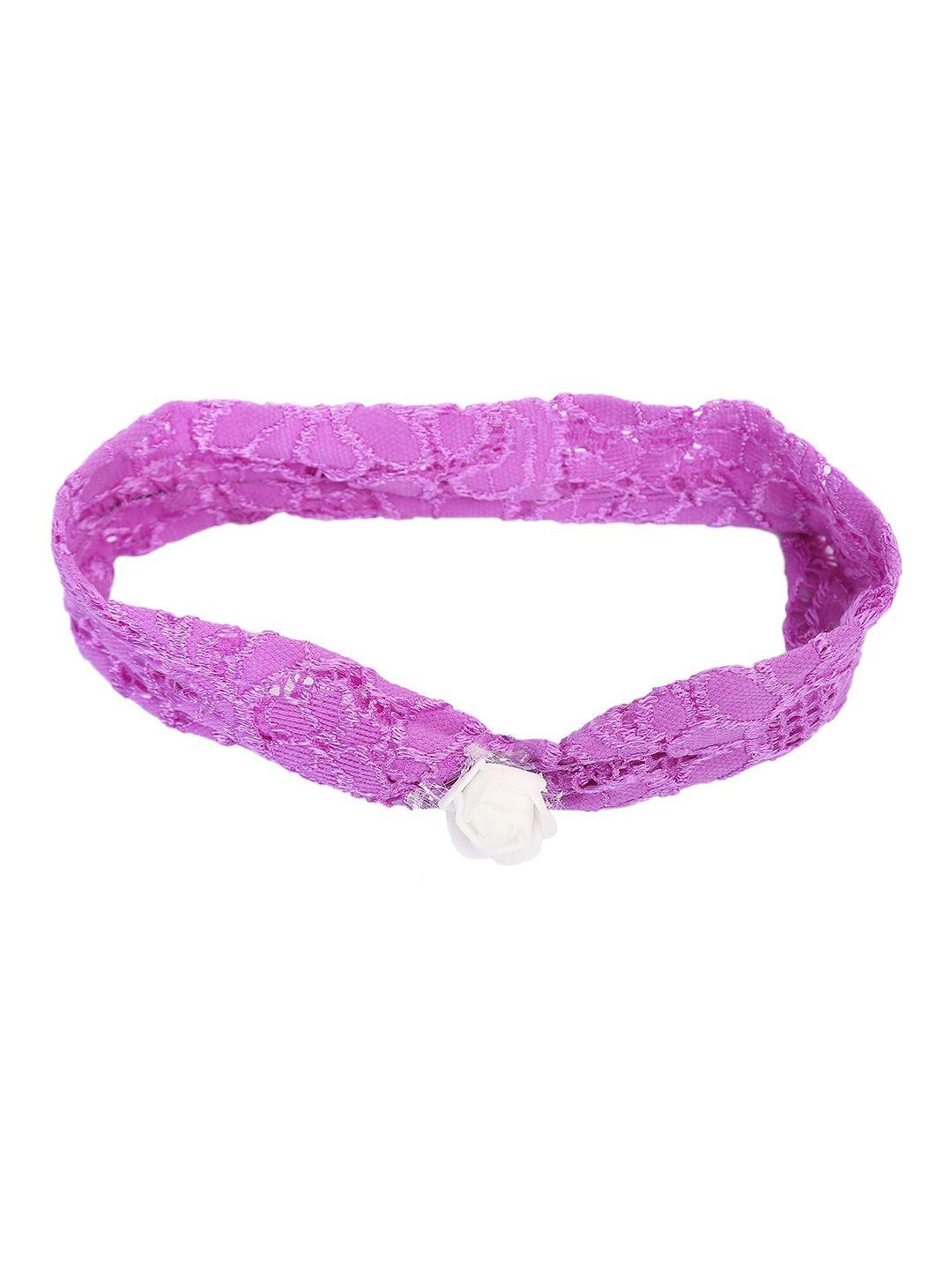 samsara couture girls lavender & white lace hairband
