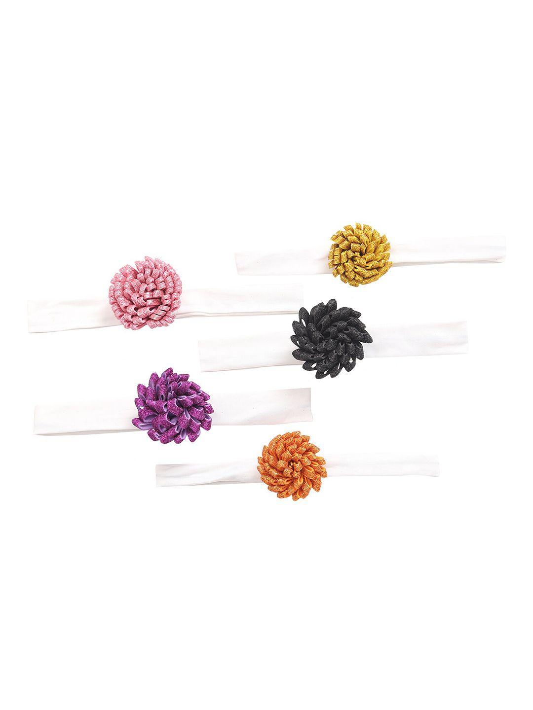 samsara couture girls pack of 5 multicolor embellished hairband