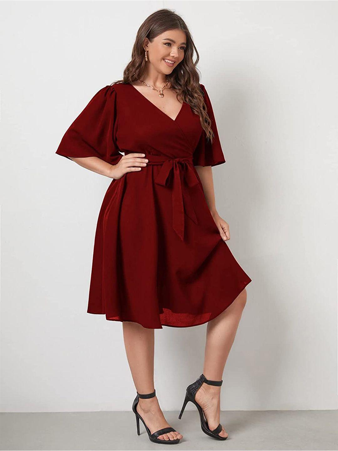 samsara couture plus size flared sleeve scuba dress