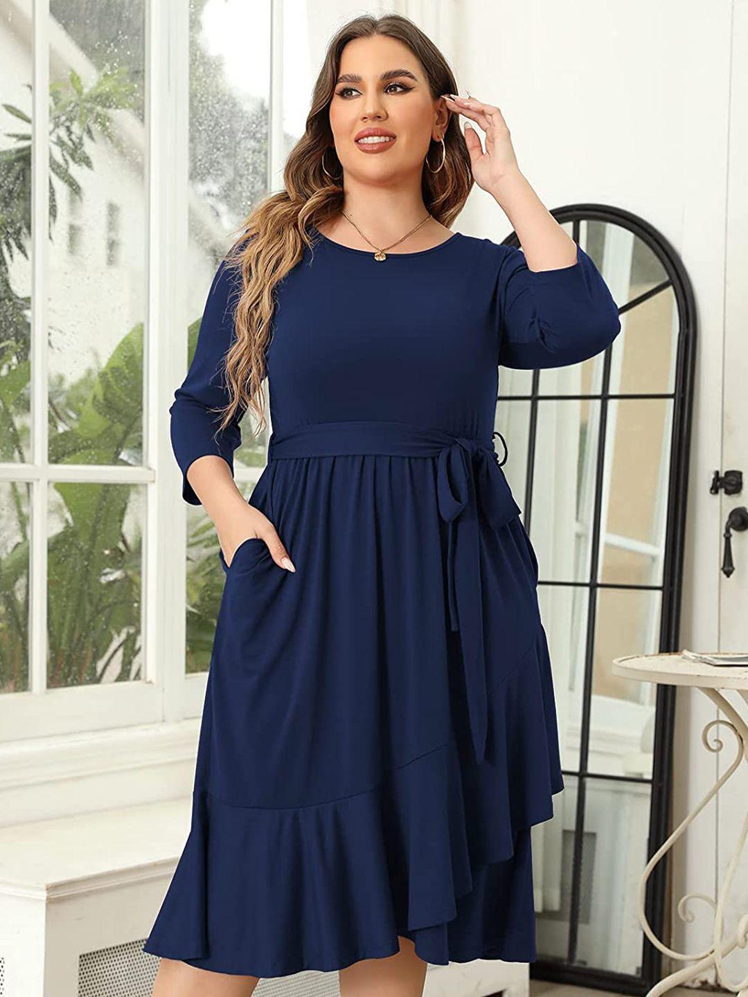 samsara couture plus size scuba fit & flare dress