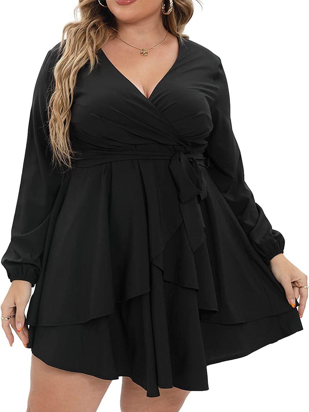 samsara couture plus size scuba fit & flare mini dress