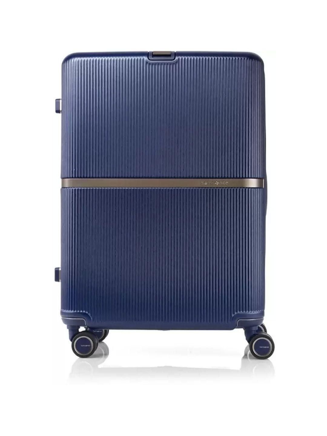 samsonite blue textured hard-sided small trolley suitcase
