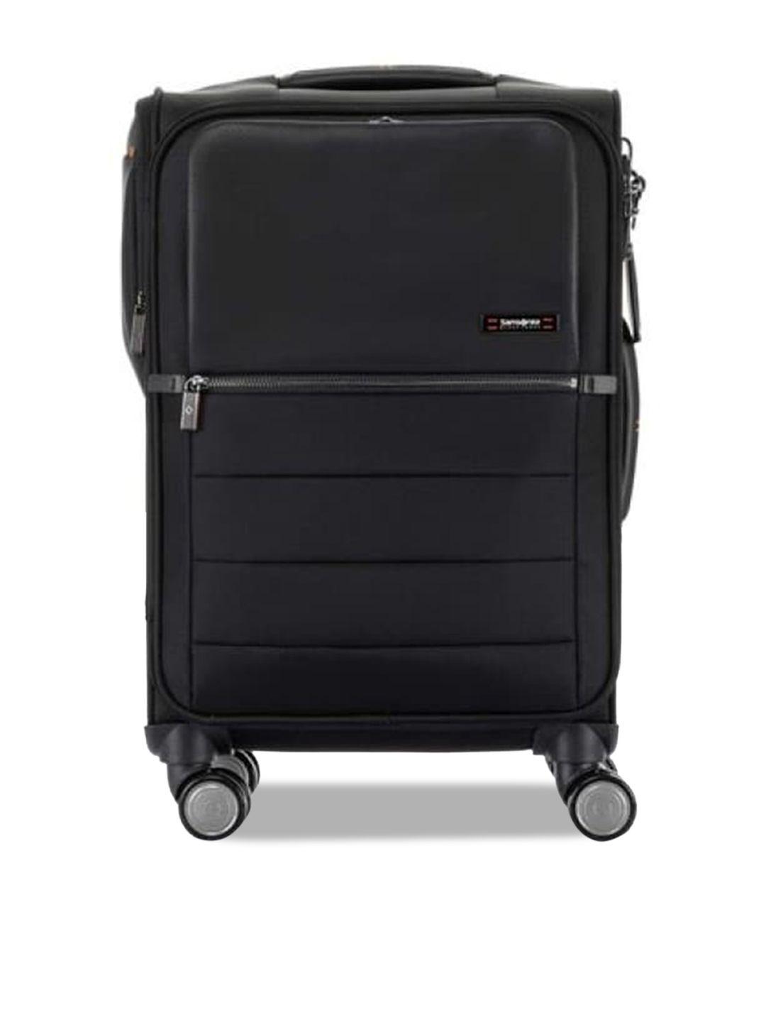 samsonite black solid padded cabin trolley suitcase