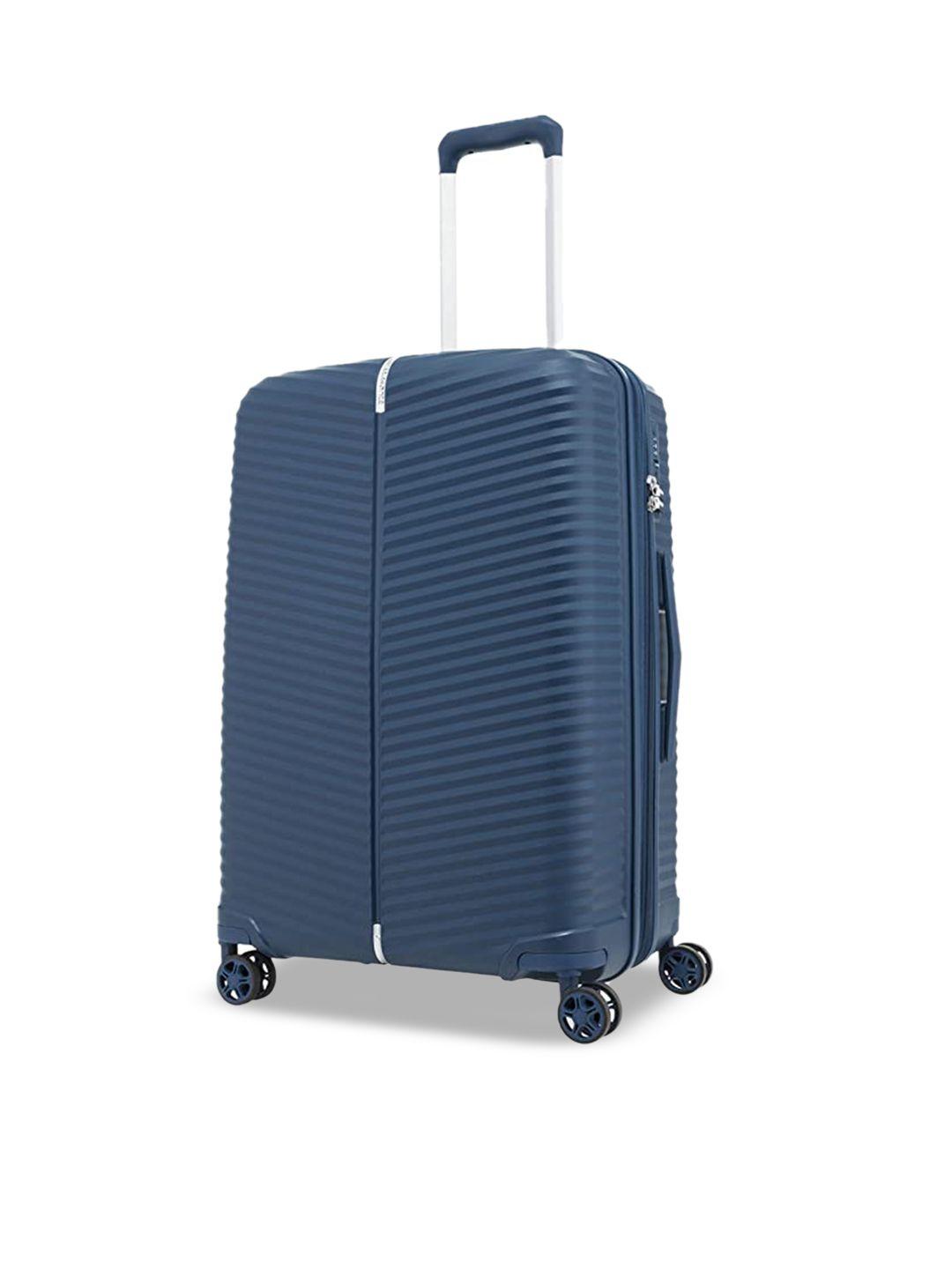 samsonite blue textured hard-sided large trolley suitcase