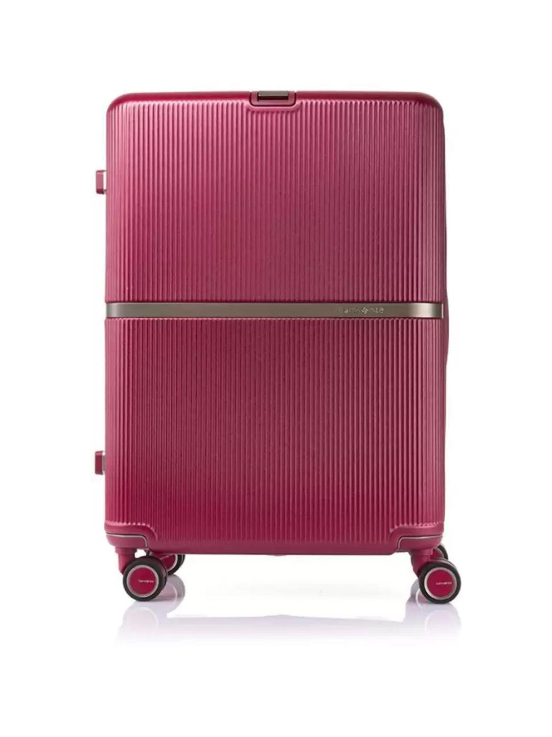 samsonite red textured hard-sided large trolley suitcase