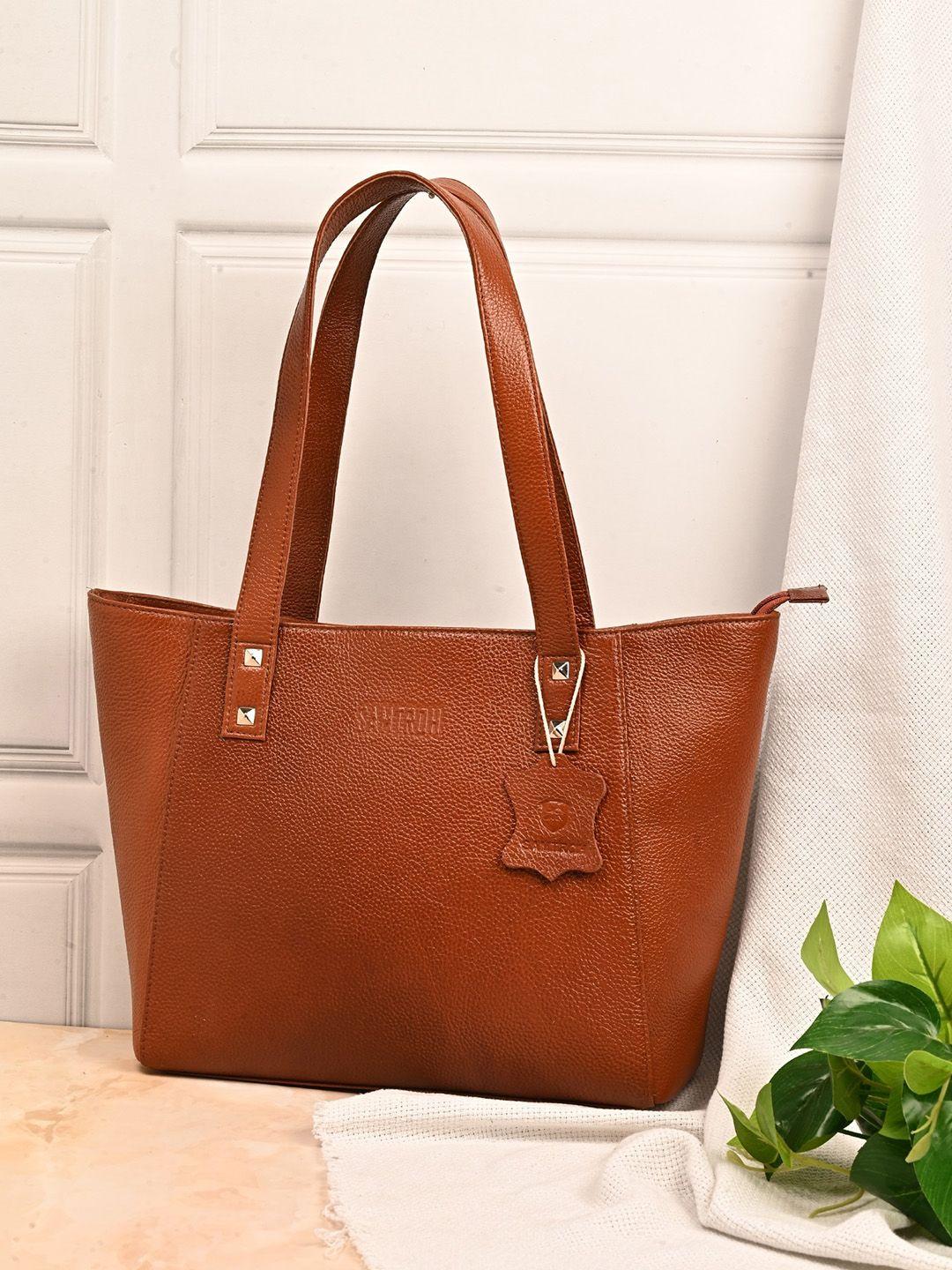 samtroh textured leather structured tote bag