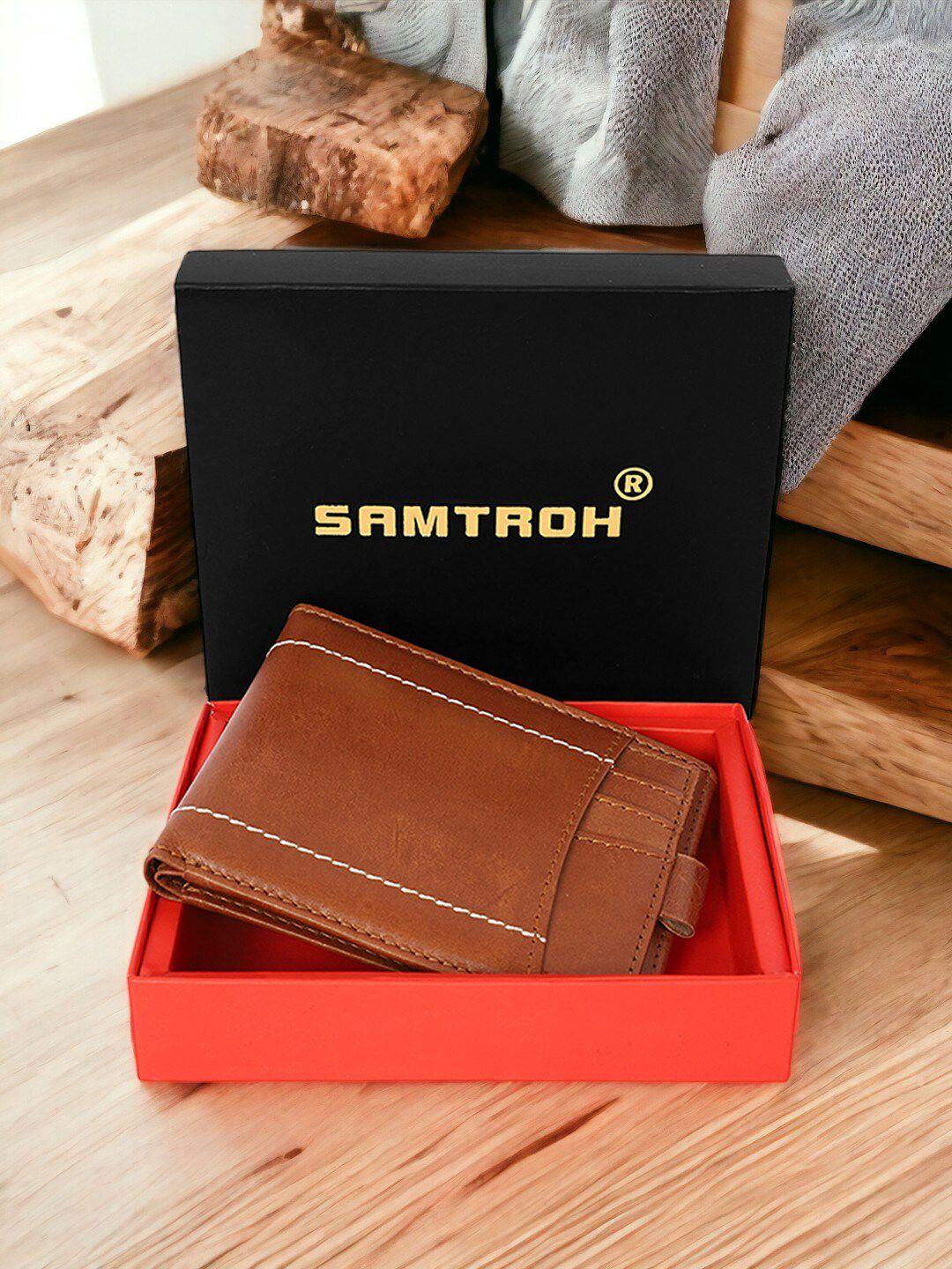 samtroh men leather two fold wallet