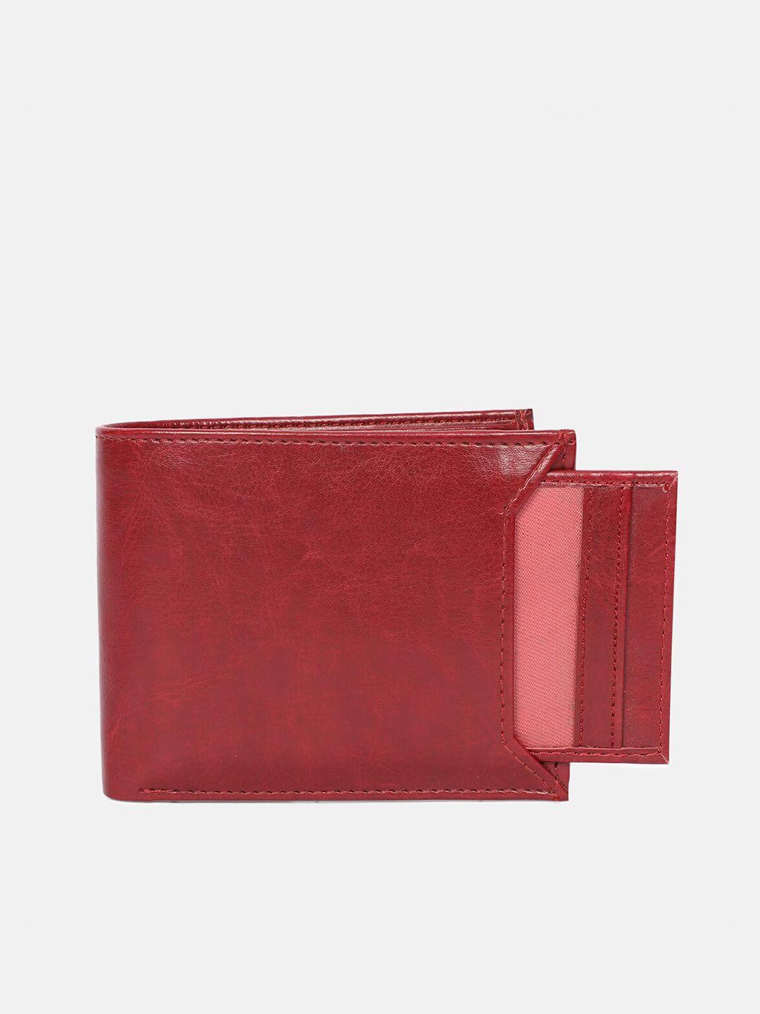 samtroh men maroon solid two fold wallet