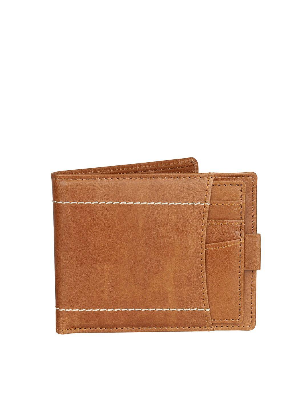 samtroh men tan leather two fold wallet