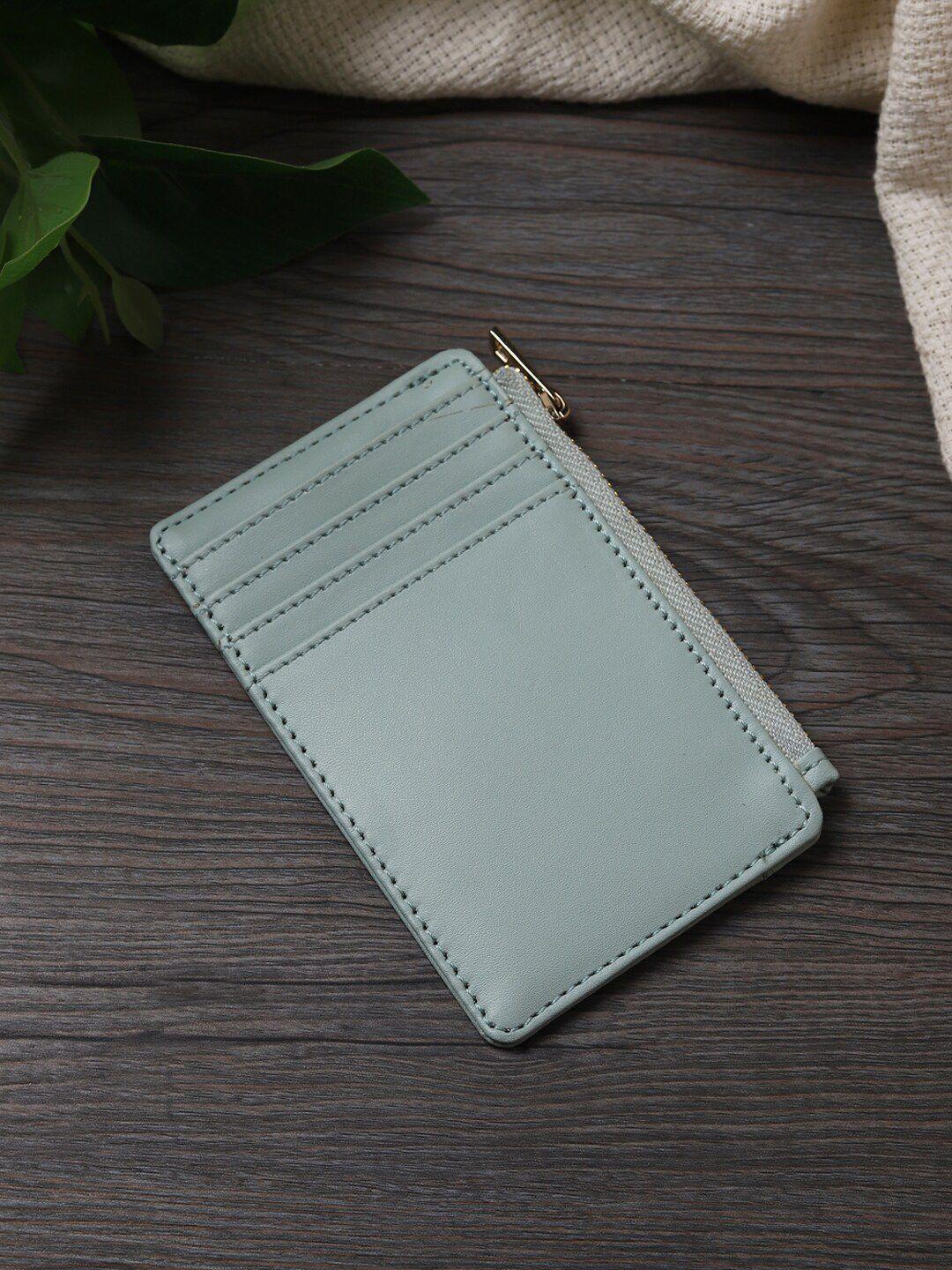 samtroh women blue zip detail pu card holder