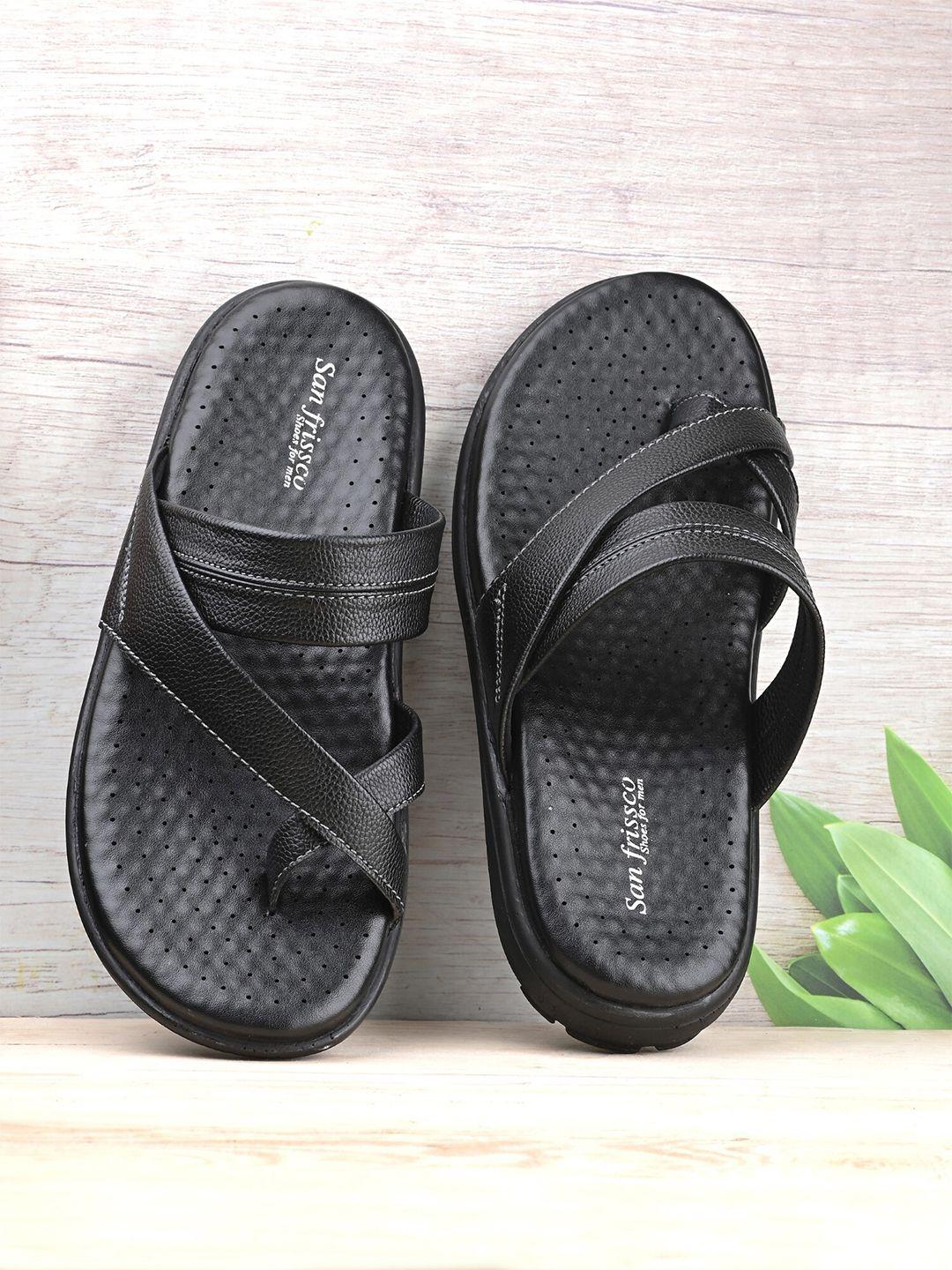 san frissco men black comfort sandals