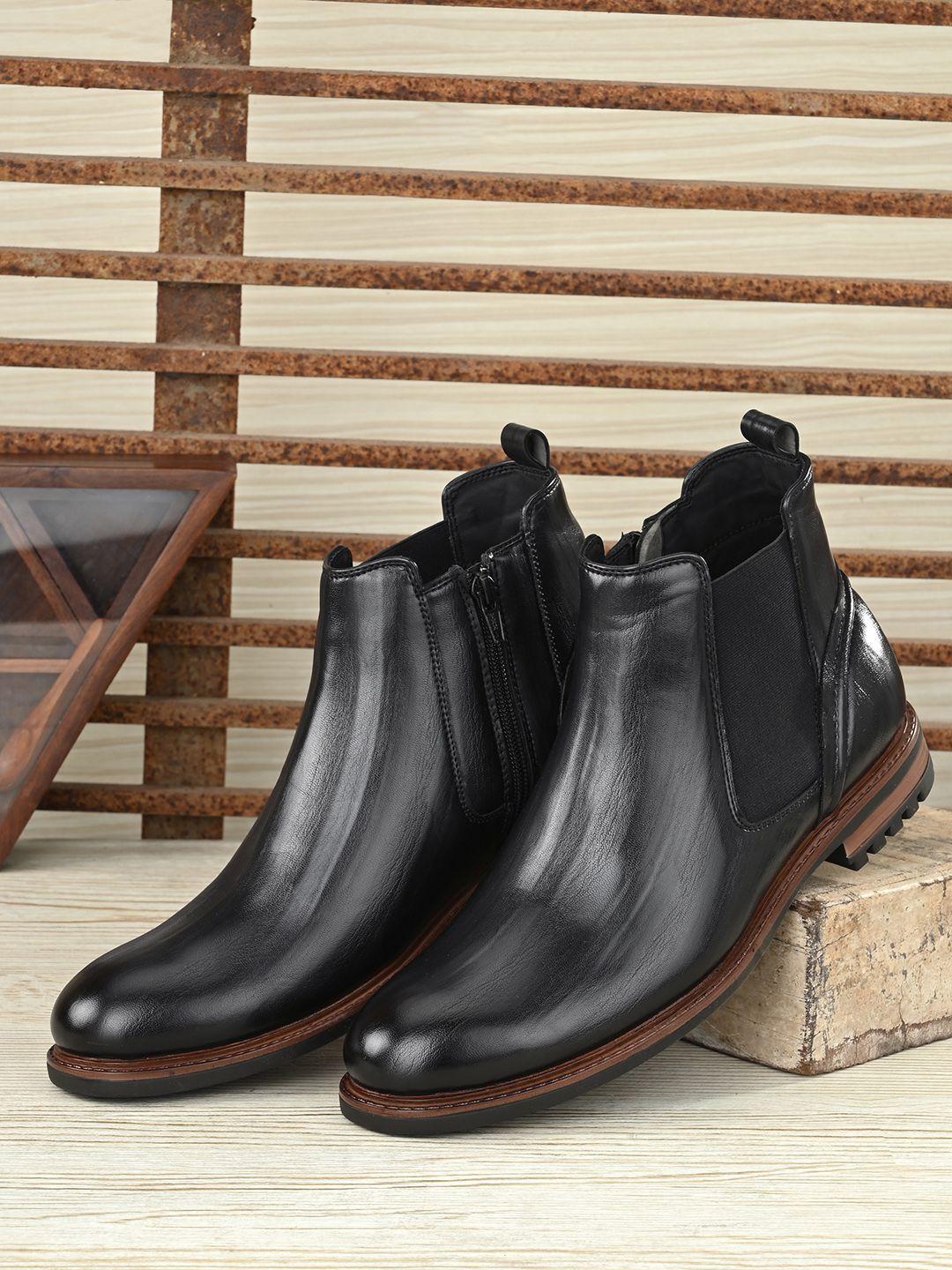 san frissco men black flat boots
