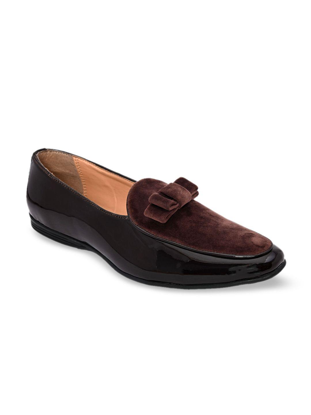 san frissco men brown patent leather loafers