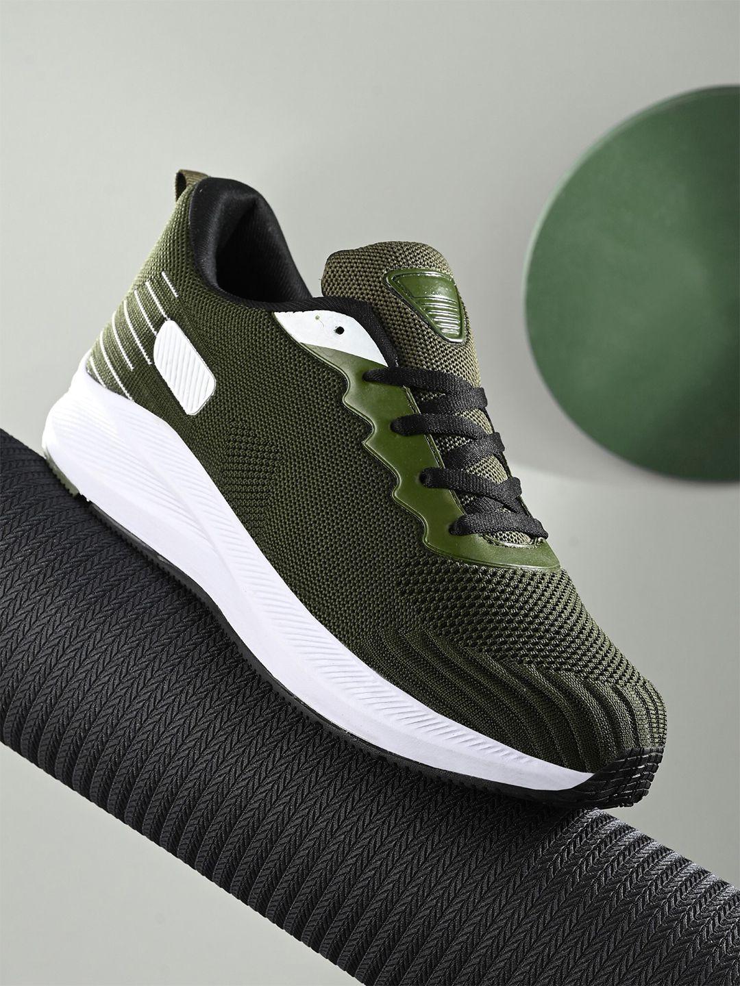 san frissco men olive green mesh running non-marking shoes