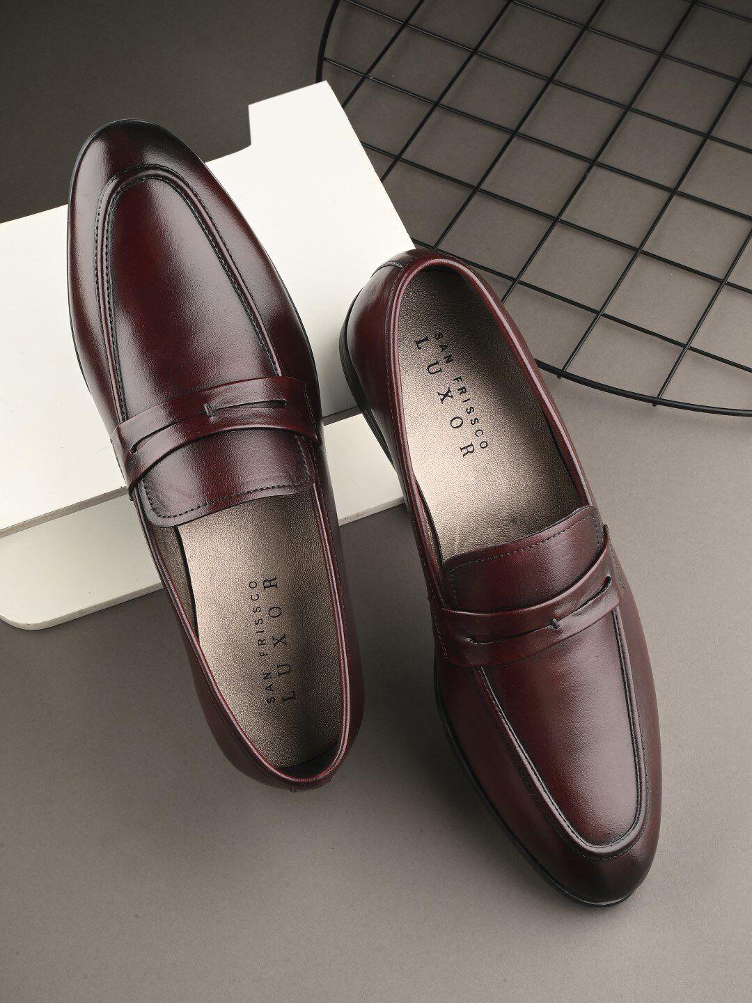 san frissco men round toe genuine leather formal loafers