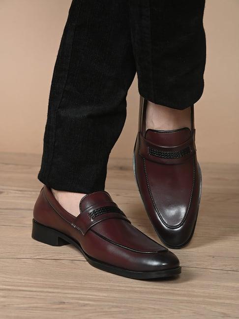 san frissco men's burgundy formal loafers