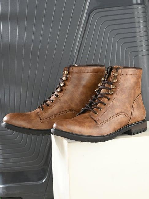 san frissco men's brown derby boots