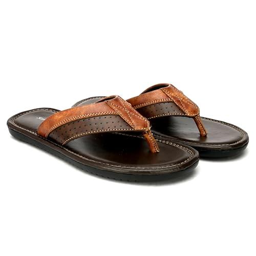 san frissco men's sandal anti slippery chappal with sturdy grip for all day use/ultra soft lightweight durable chappal for outdoor use/festive ethnic wedding slip on slippers for men - 10 (brown)