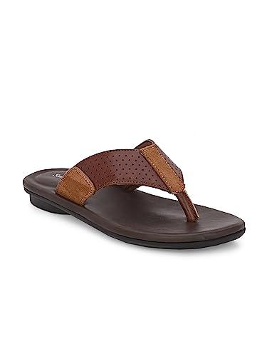 san frissco men's sandal textured with open toe/ultra soft lightweight durable chappal for outdoor use/festive ethnic wedding slip on slippers for men - 10 (tan)