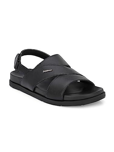 san frissco men's sandal with cushioned footbed/ultra soft lightweight durable chappal for outdoor indoor use/festive ethnic wedding slip on slippers for men - 8 (black)