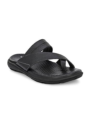 san frissco men's sandal with cushioned footbed/ultra soft lightweight durable chappal for outdoor use/festive ethnic wedding slip on slippers for men - 10 (black) rr 011 black-10.