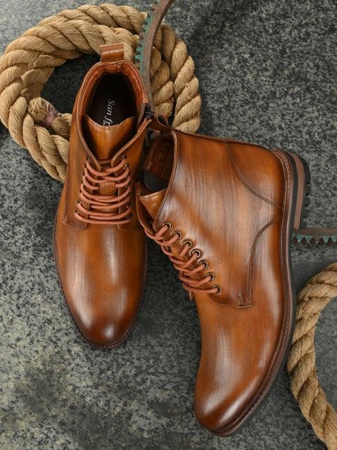 san frissco men's tan casual boots
